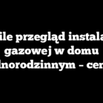Co ile przegląd instalacji gazowej w domu jednorodzinnym – cena?