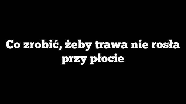 Co zrobić, żeby trawa nie rosła przy płocie
