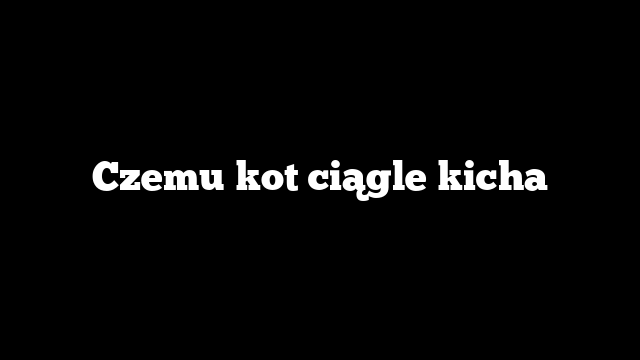 Czemu kot ciągle kicha