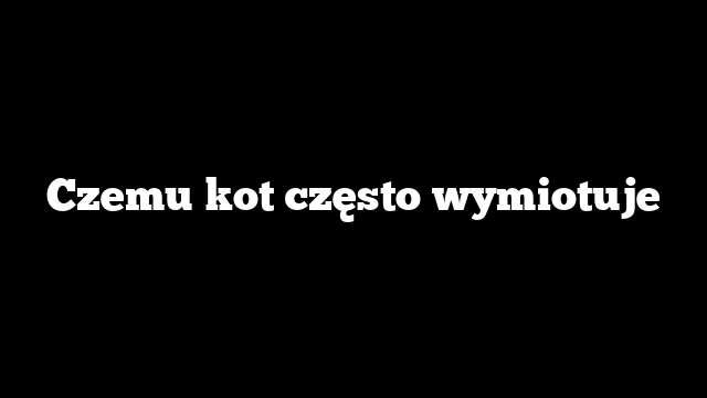 Czemu kot często wymiotuje