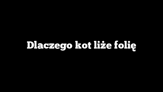 Dlaczego kot liże folię
