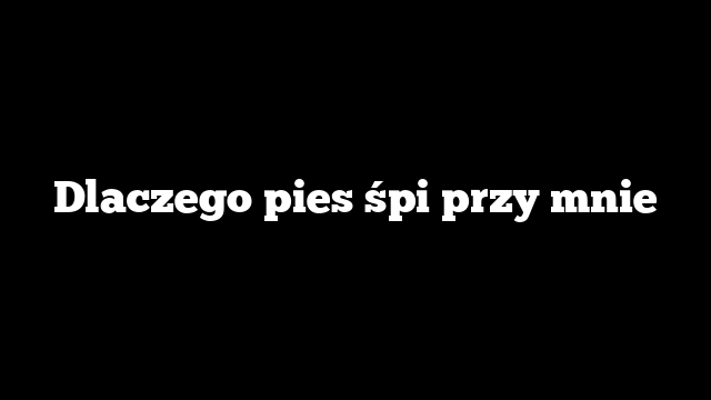 Dlaczego pies śpi przy mnie