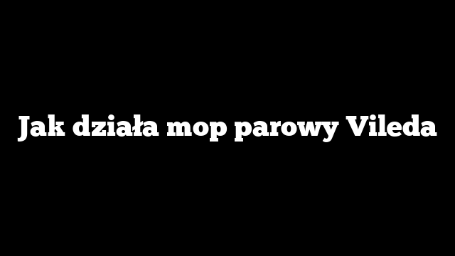 Jak działa mop parowy Vileda