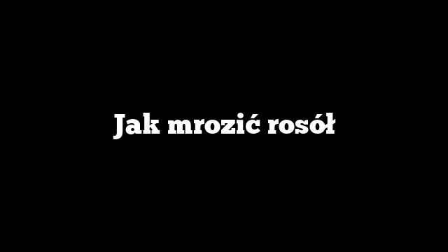 Jak mrozić rosół