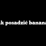 Jak posadzić banana?