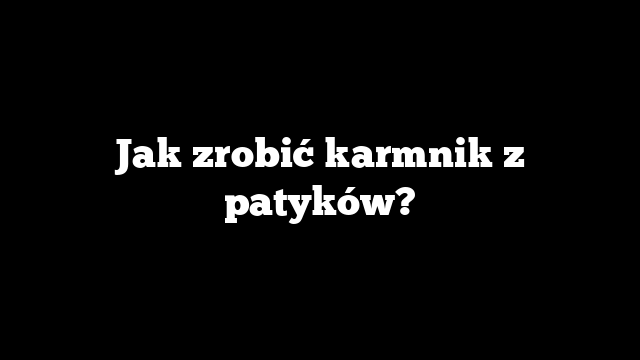 Jak zrobić karmnik z patyków?