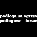 Jaka podłoga na ogrzewanie podłogowe – forum