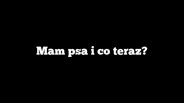 Mam psa i co teraz?
