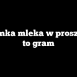 Szklanka mleka w proszku ile to gram